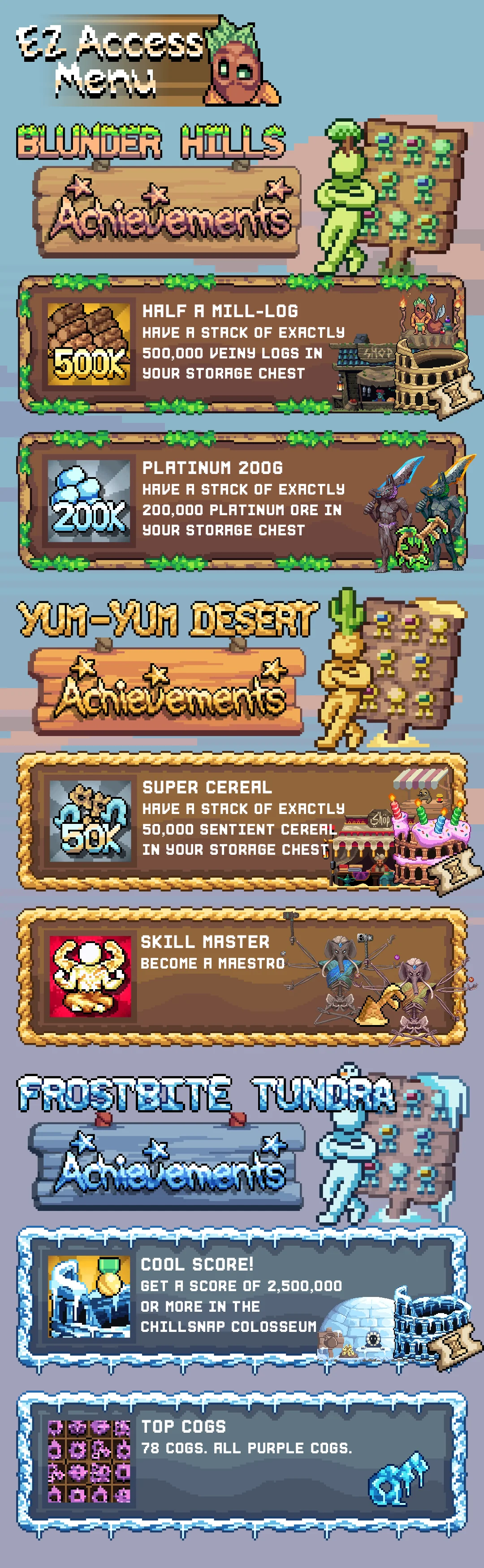 Image Of IdleOn - EZ Access Menu Achievements Unlocks for every world