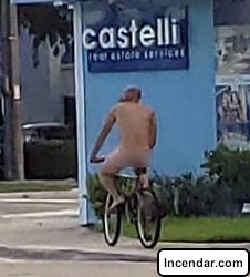 Naked man bikes to a store called RockHard Lovestuff. That was only the beginning.